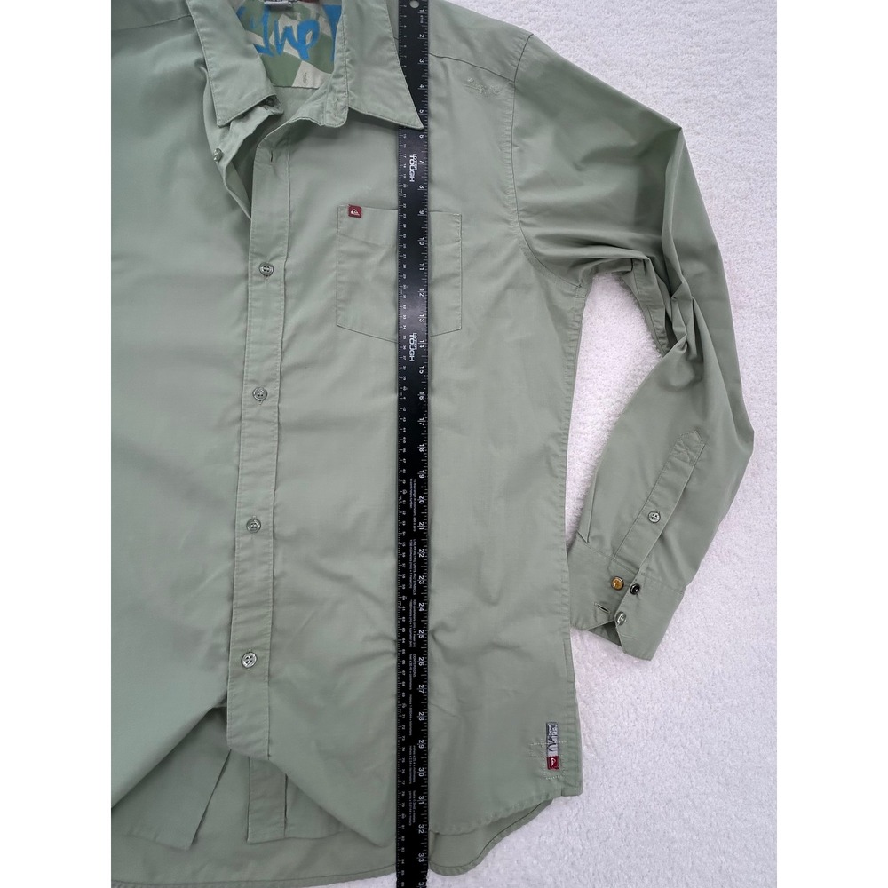 Quiksilver Mens Slim Fit Sage Green Long Sleeve Button Down Shirt XXL B109898 - Picture 6 of 12